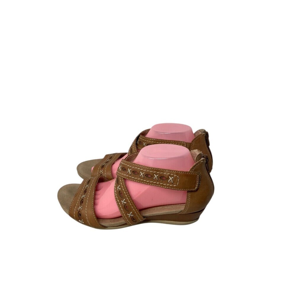 Earth Flats Women's Size 9.5 Brown Zip Shoes Sandals Comfort Cushioned